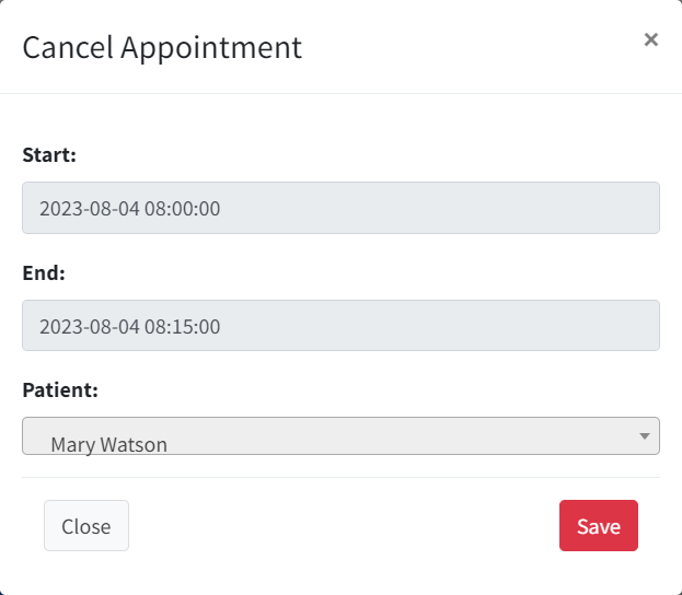 Cancel appointment