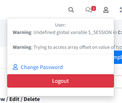 Undefined session variables