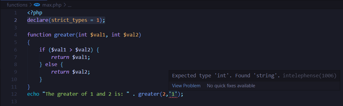 IDE Type Error