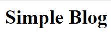 Simple Blog