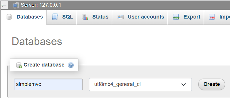 Creating the database