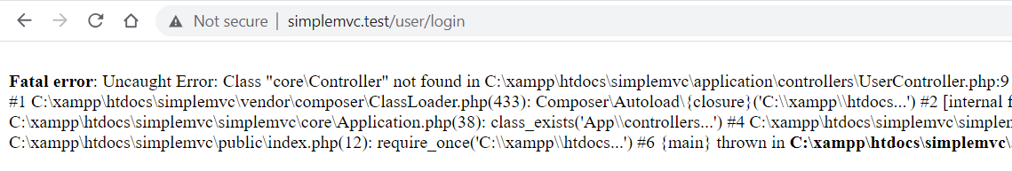 Class Controller not found